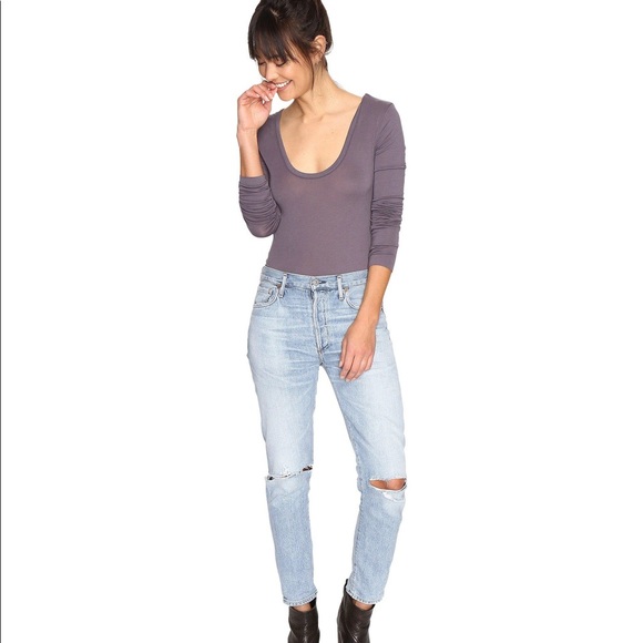 NWT Free People Gray Easy Peasy Scoop Bodysuit - Picture 7 of 10